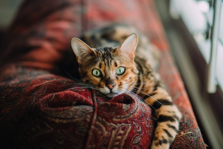 Chat allongé regard
