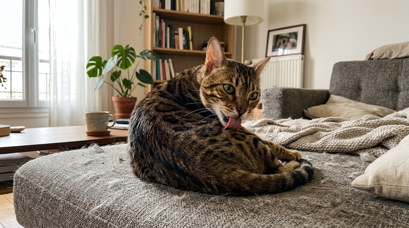 Si les poils de votre chat tapissent le canapé chaque matin en octobre, ce n&rsquo;est pas toujours la mue : c&rsquo;est ce qu&rsquo;il fait juste après qui compte